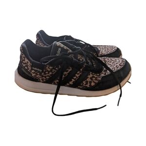 Adidas Women's Black and Brown Leopard Sneakers